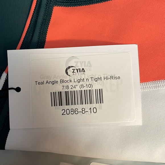 NWT!! Zyia Teal Angle Block Light n Tight Hi Rise 7/8 size 8-10 - Picture 6 of 6
